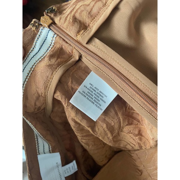 Anthropologie Ett TWA Aubade Jacquard Pants Boho 6 Tie Waist Zip Gold - Picture 8 of 12